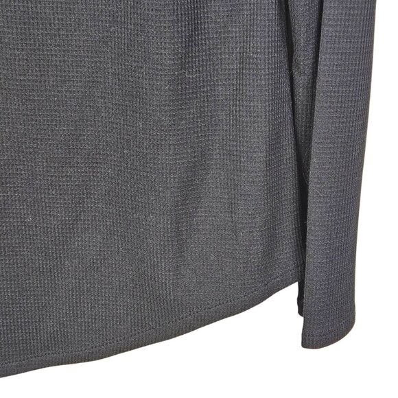 Athleta Wind Down Black‎ Henley Style Long Sleeve Top Waffle Knit Size Medium - Picture 5 of 9